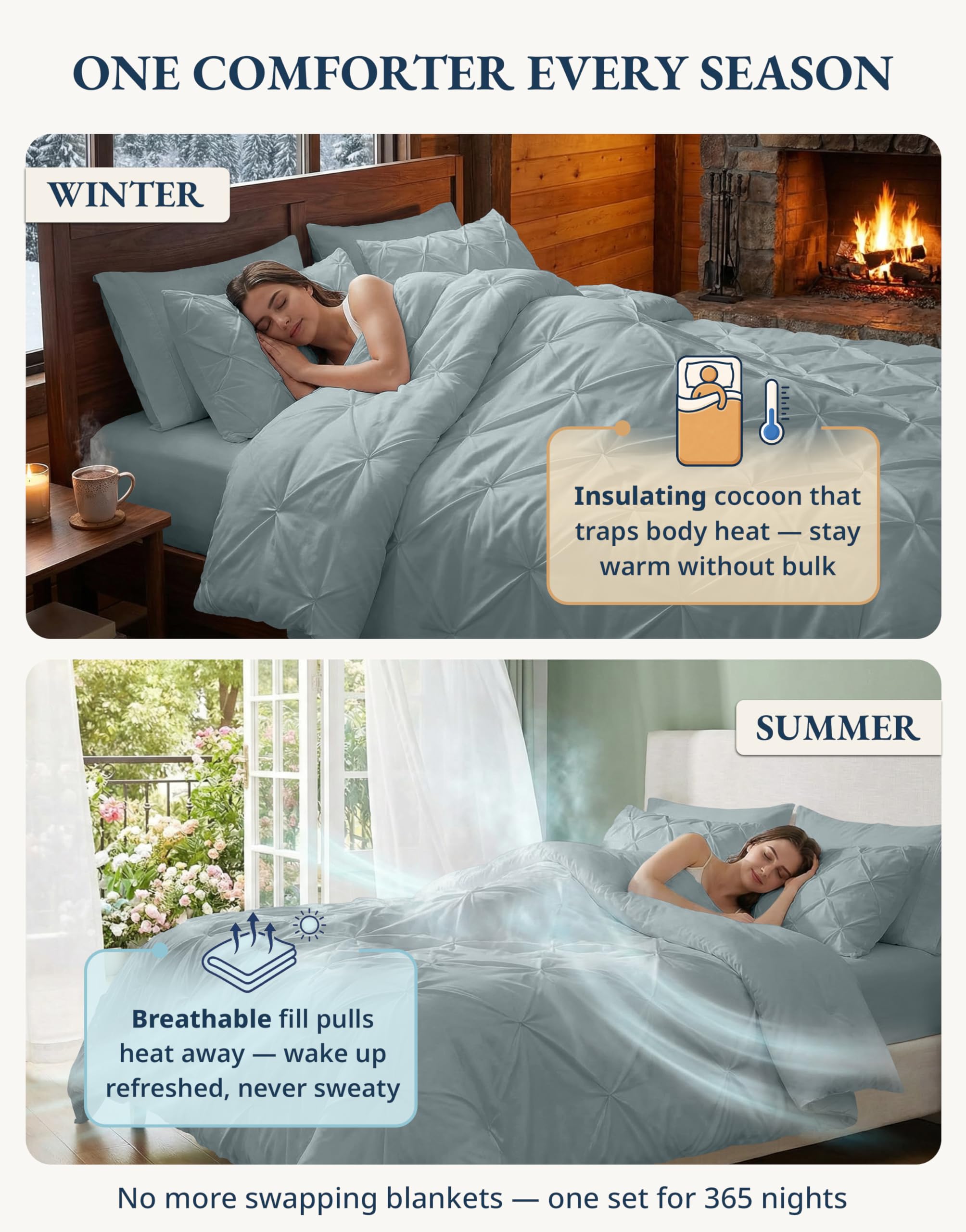 Amazon｜LANE LINEN カリフォルニアキング掛け布団セット